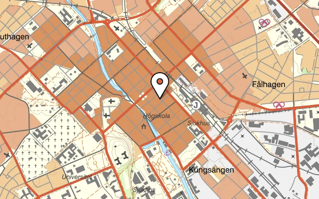 Karta som visar Bastard Burgers på Dragarbrunnsgatan 43A, 753 20 Uppsala