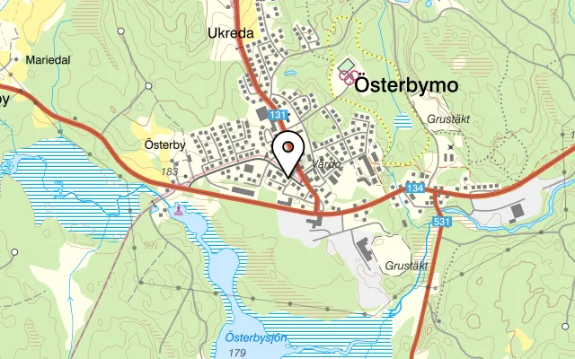 Karta som visar Pizzeria på Österbyvägen 2, 573 74 Ydre