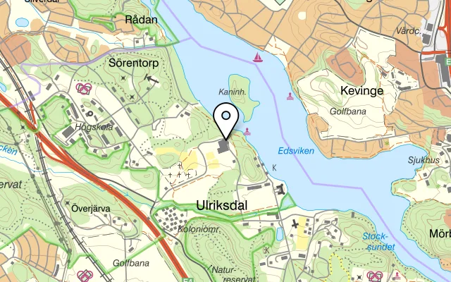 Karta som visar Trädgårdscaféet på Slottsträdgårdsvägen 8, 170 79 Solna