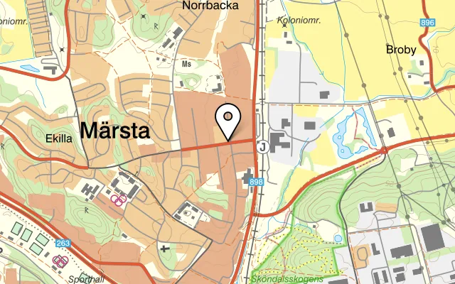 Karta som visar Four small dishes på Stationsgatan 6, 195 40 Märsta
