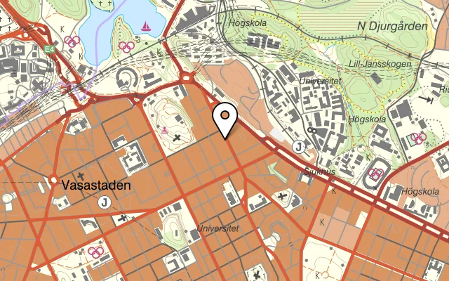 Karta som visar Saya sushi på Birger Jarlsgatan 99B, 113 56 Stockholm