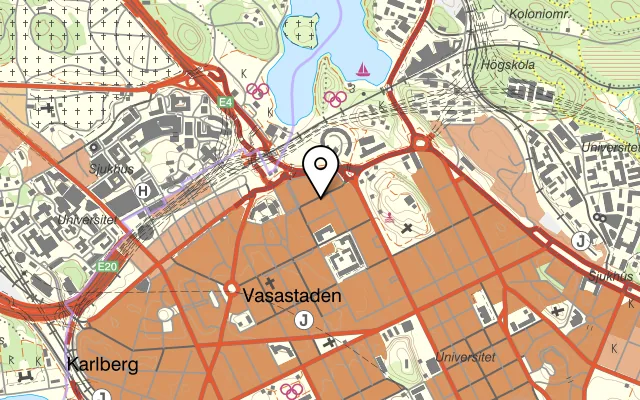 Karta som visar Korea House på Ynglingagatan 13, 113 47 Stockholm