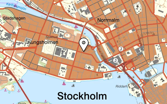 Karta som visar Dolce Vita på Kungsholmsgatan 16, 112 27 Stockholm