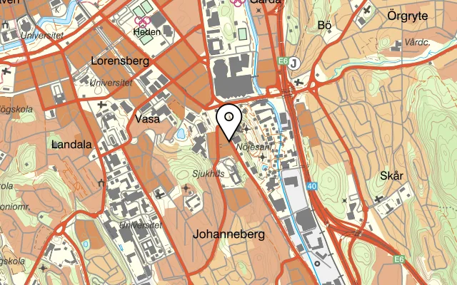 Karta som visar Pizzeria Cyrano på Södra Vägen 69, 412 54 Göteborg