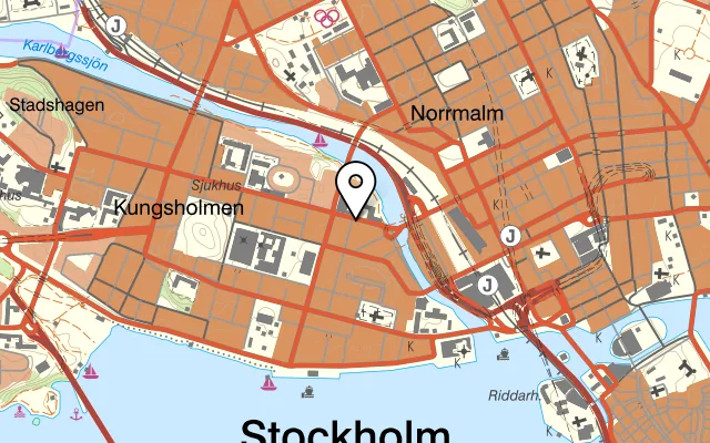 Karta som visar Eat East på Fleminggatan 11, 112 26 Stockholm