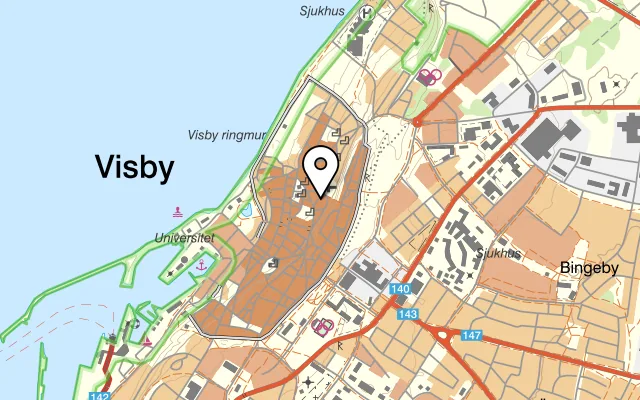 Karta som visar Isola Bella på Södra Kyrkogatan 20, 621 56 Visby