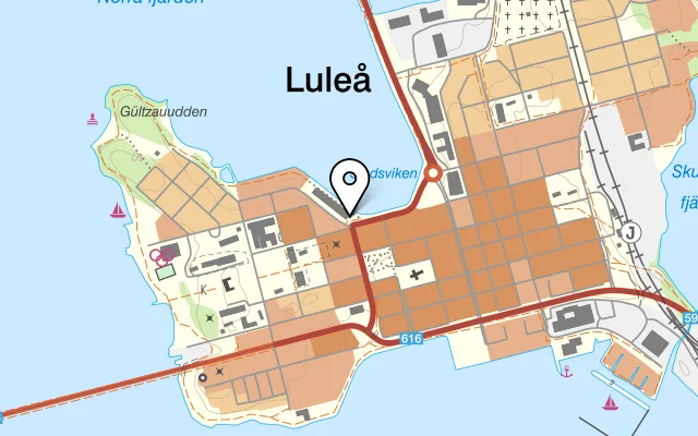 Karta som visar Hemmagastronomi på Norra Strandgatan 1, 972 39 Luleå