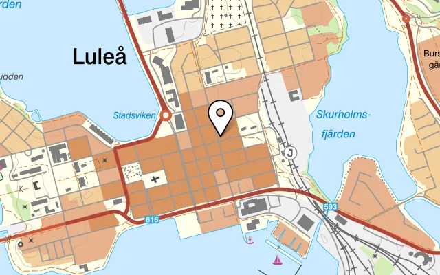 Karta som visar Café La Vache på Kungsgatan 24B, 972 31 Luleå