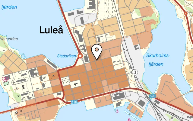 Karta som visar Café Condis & Bageri på Skeppsbrogatan 25, 972 31 Luleå