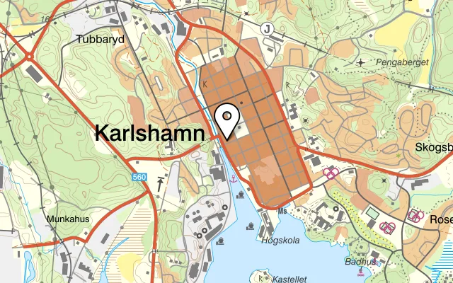 Karta som visar Gourmet Thai Restaurang på Rådhusgatan 1, 374 36 Karlshamn