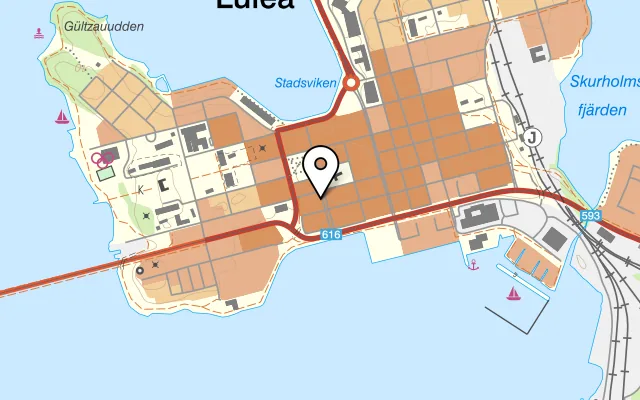 Karta som visar Karlssons Kök & Bar på Laxgatan 19, 974 37 Luleå