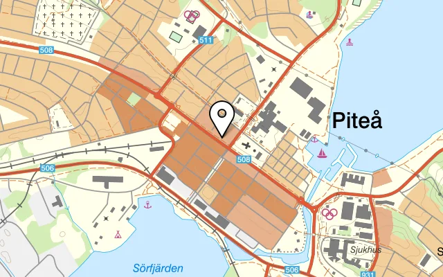 Karta som visar Lemon Tree på Sundsgatan 36, 941 32 Piteå