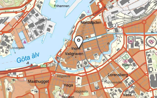 Karta som visar Puta Madre på Magasinsgatan 3, 411 18 Göteborg