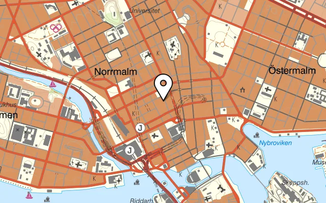 Karta som visar Kajsas Fisk på Hötorgshallen 3, 111 57 Stockholm