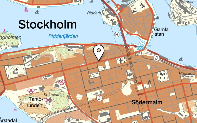 Karta som visar R. Madrid Tapas bar på Hornsgatan 64, 118 21 Stockholm