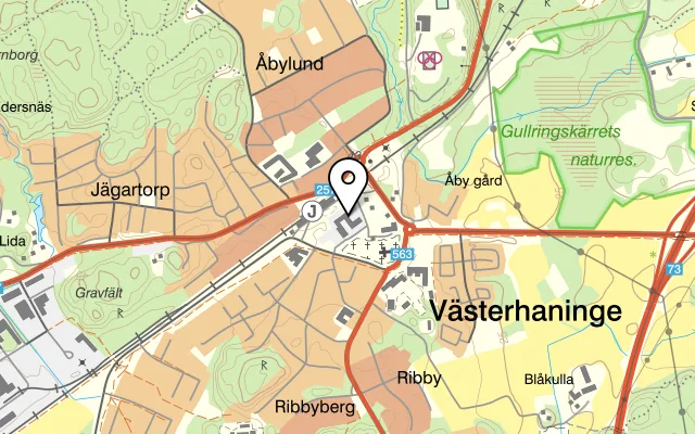 Karta som visar Paus Bagarstugan på Centrumvägen, 137 38 Västerhaninge