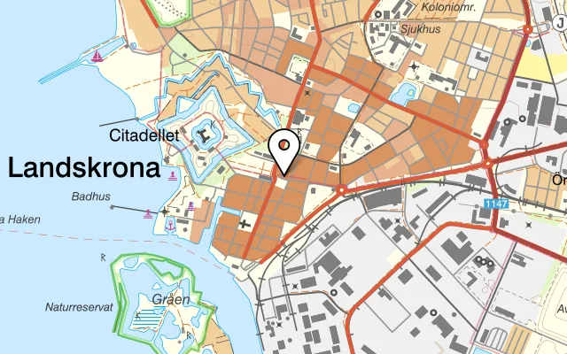 Karta som visar Speaker´s Corner på Rådhustorget 3, 261 31 Landskrona