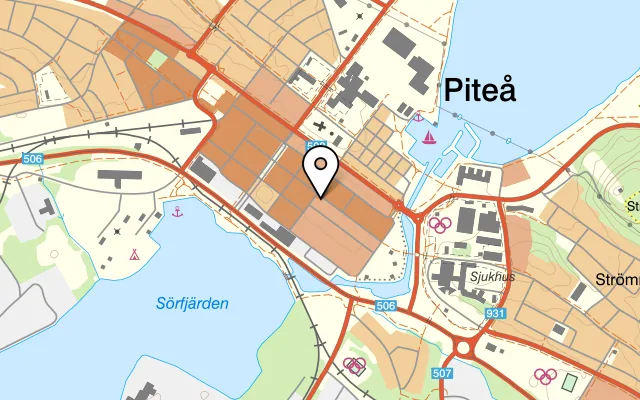 Karta som visar Centrumkrogen på Storgatan 35, 941 31 Piteå