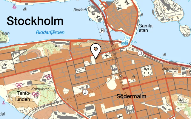 Karta som visar Tavernan Rival på Mariatorget 1D, 118 48 Stockholm