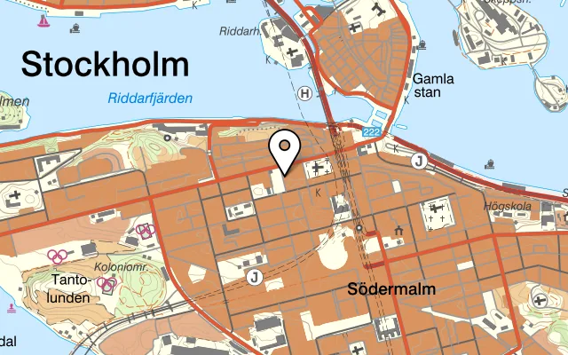 Karta som visar Café Rival på Mariatorget 1D, 118 48 Stockholm