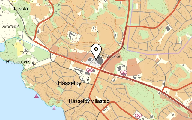 Karta som visar Åkermyntan Pizzeria på Lövkojsgränd 8, 165 75 Hässelby