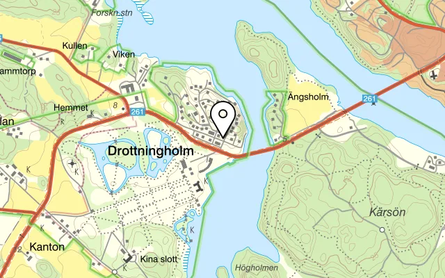 Karta som visar Drottningholms värdshus på Karamellan 10, 178 93 Drottningholm