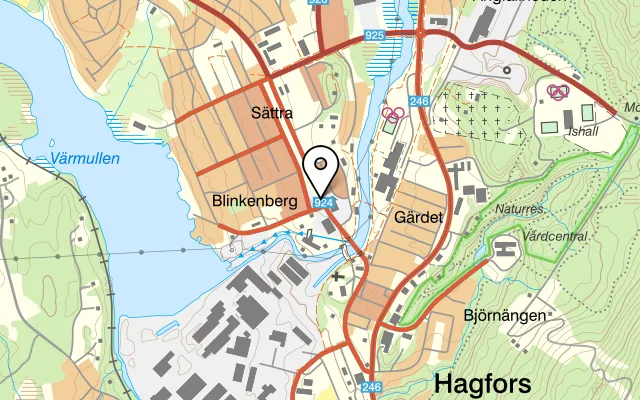 Karta som visar Pizzeria Hagfors på Storgatan 9, 683 32 Hagfors