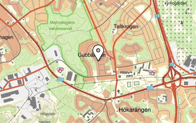 Karta som visar The salt på Karmstolsvägen 2, 122 45 Enskede