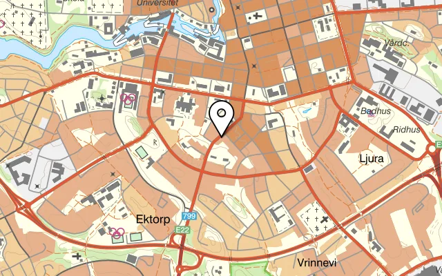 Karta som visar Pizzeria Rosa Pantern på Gamla Övägen 7, 603 45 Norrköping