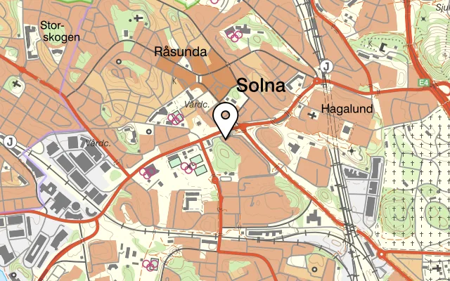 Karta som visar R. Asia på POSTGÅNGEN 59, 171 45 Solna