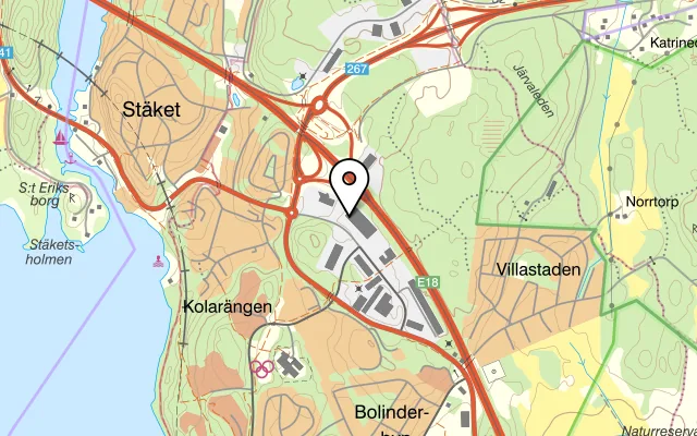Karta som visar Gold Rain Wok & Thai på Tellusborgsvägen 84, 126 37 Hägersten