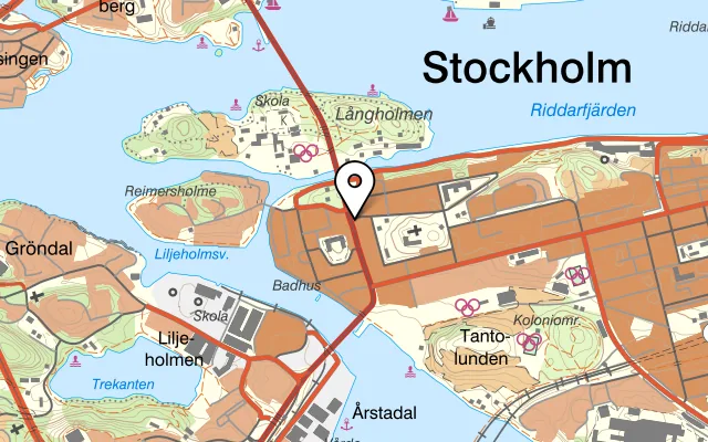 Karta som visar Därmedpasta på Långholmsgatan 5, 117 33 Stockholm