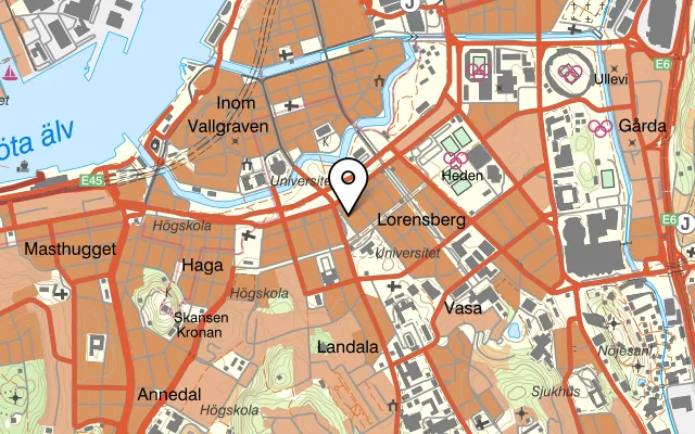 Karta som visar Enoteca Signore il Missionario del Vino på Vasaplatsen 4, 411 34 Göteborg