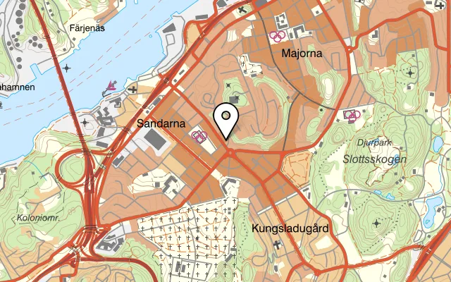 Karta som visar Paradiset Mariaplan på Slottsskogsgatan 42, 414 57 Göteborg