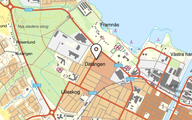 Karta som visar Drömstans pizzeria på Förstadsvägen 7, 531 54 Lidköping