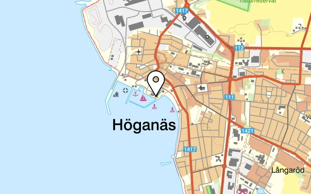 Karta som visar Höganäs Hamnkrog på Småbåtshamnen 26, 263 39 Höganäs