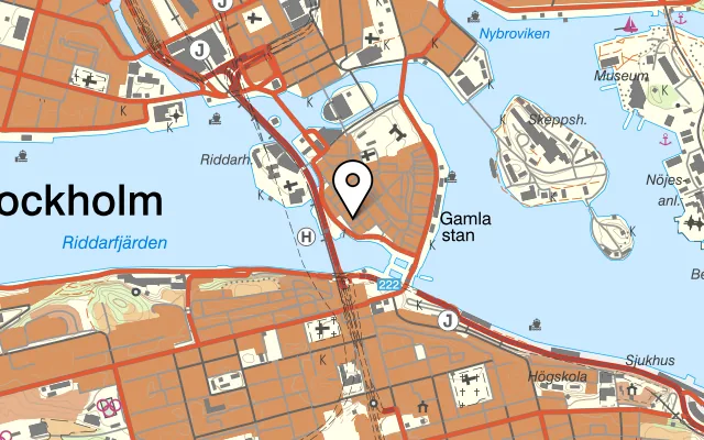 Karta som visar The Bishops Arms på 111 27, Tyska brinken 36, 111 27 Stockholm, Sweden