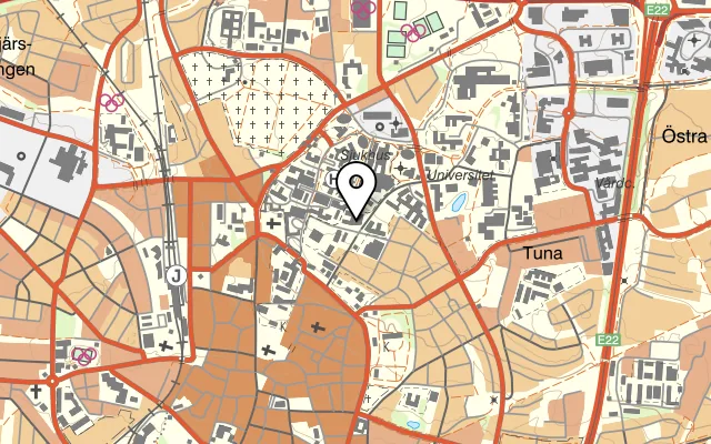 Karta som visar Café LUX på Helgonavägen 3, 223 62 Lund