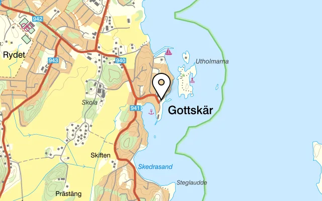 Karta som visar Hamnkrogen på Gottskärsvägen 183, 439 94 Onsala