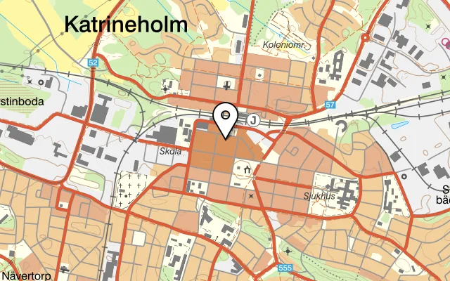 Karta som visar Sultans Konditori City på Centrum, Katrineholm