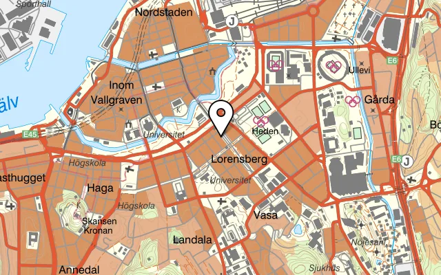 Karta som visar Miss Sophie på Första Långgatan 8, 413 03 Göteborg