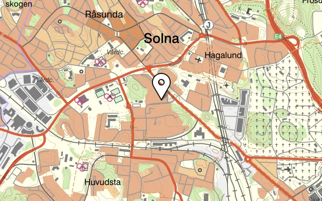 Karta som visar Asian BBQ Restaurant på Centralvägen 6, 171 68 Solna