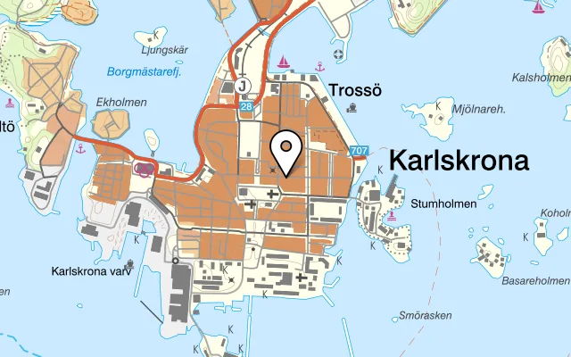 Karta som visar Michelangelo på Ronnebygatan 29, 371 33 Karlskrona