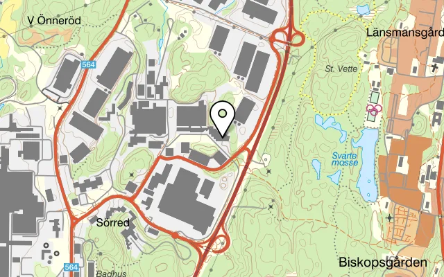 Karta som visar Restaurang Höjden på PVH, Volvo Jakobs väg 3, 418 78 Göteborg
