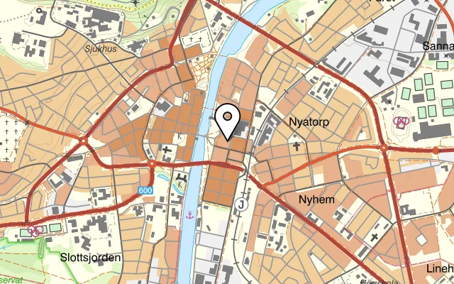 Karta som visar Bistro Jarlen på Fredsgatan 5, 302 46 Halmstad