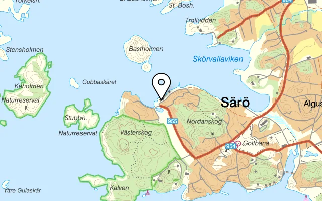 Karta som visar Blomstermåla på Säröhusvägen 1, 429 43 Särö