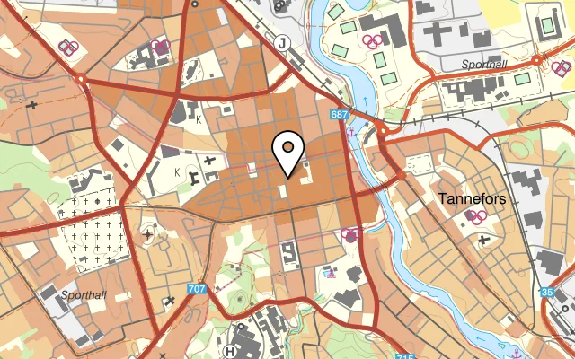 Karta som visar Grekiskt & Gott på Sankt Larsgatan 25C, 582 24 Linköping