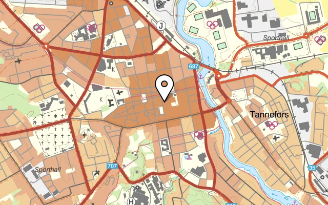 Karta som visar Texas Longhorn på Sankt Larsgatan 25C, 582 24 Linköping