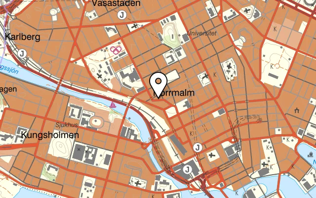 Karta som visar Sensum på Wallingatan 40, 111 24 Stockholm