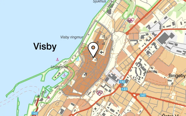 Karta som visar Gutekällaren på Lilla Torggränd 3, 621 56 Visby, Sweden